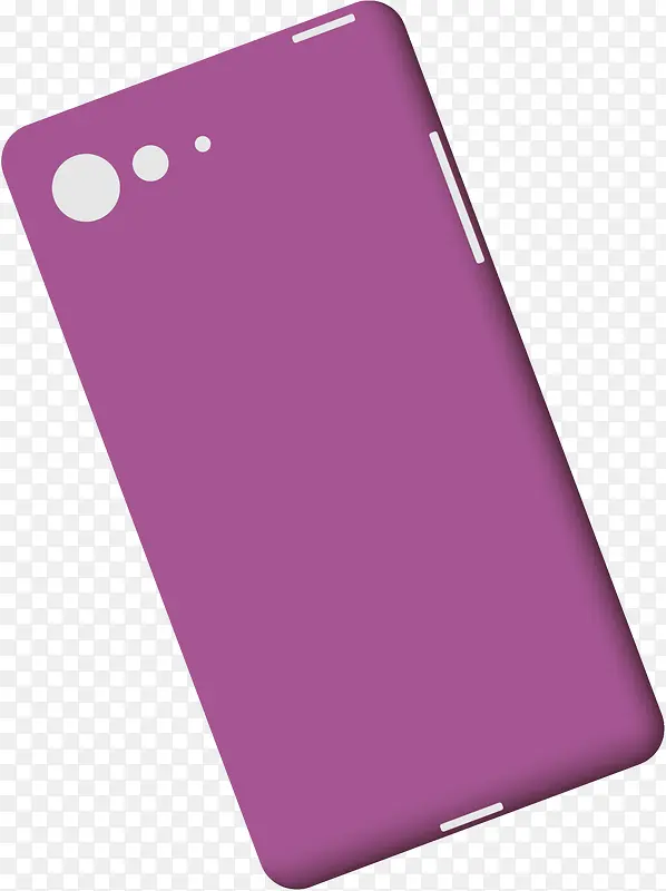 紫色方形卡通纯色手机壳