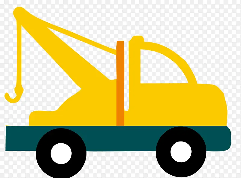 黄色单色矢量拖车