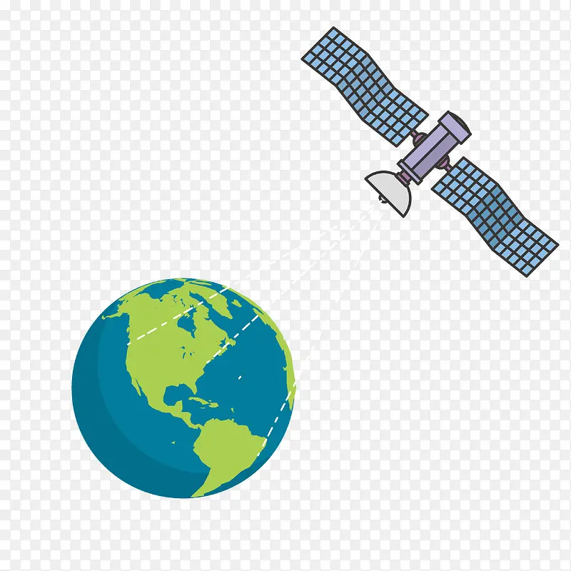 地球和卫星发射信号