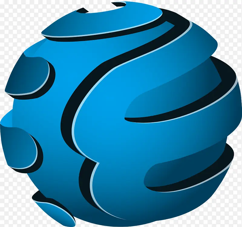 矢量蓝色立体球体logo