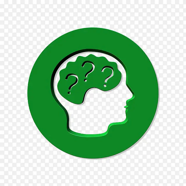 绿色人脑头像