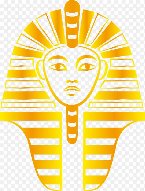 手绘金色埃及法老头像图案