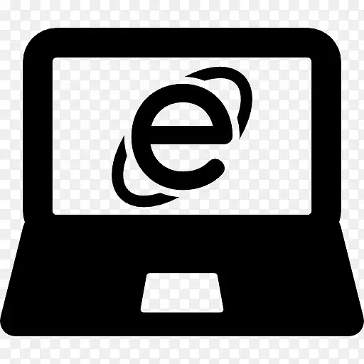 Internet Explorer徽标在笔记本电脑图标