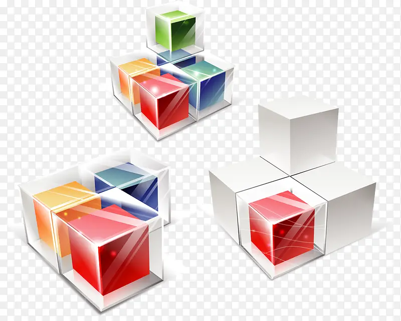 矢量立体彩色方块
