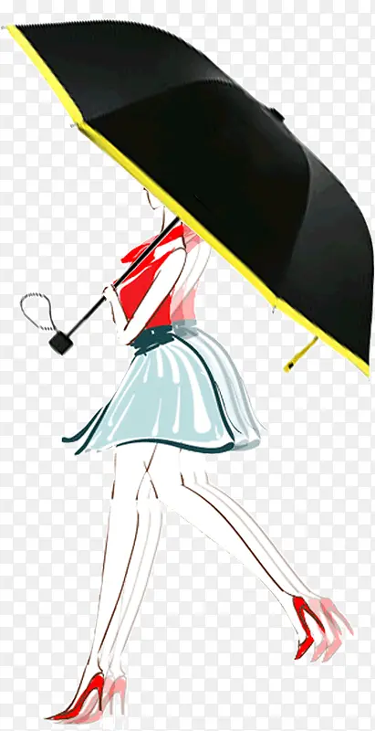 美女打伞