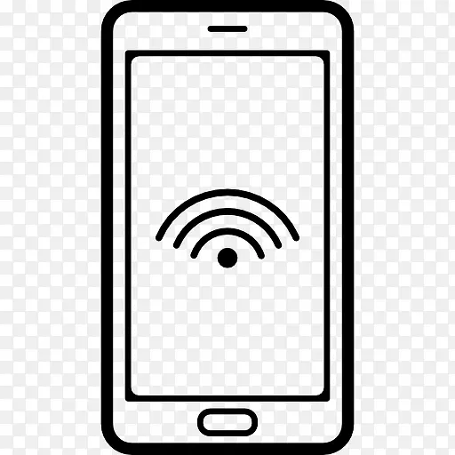 手机外形与WiFi连接登录屏幕图标