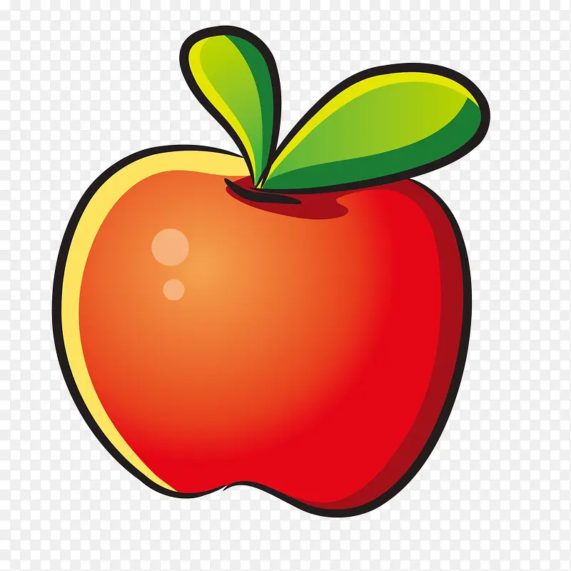 卡通版的红色苹果