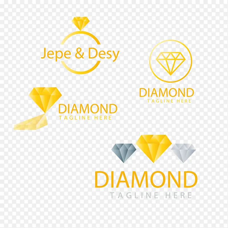 高贵金色钻石标志