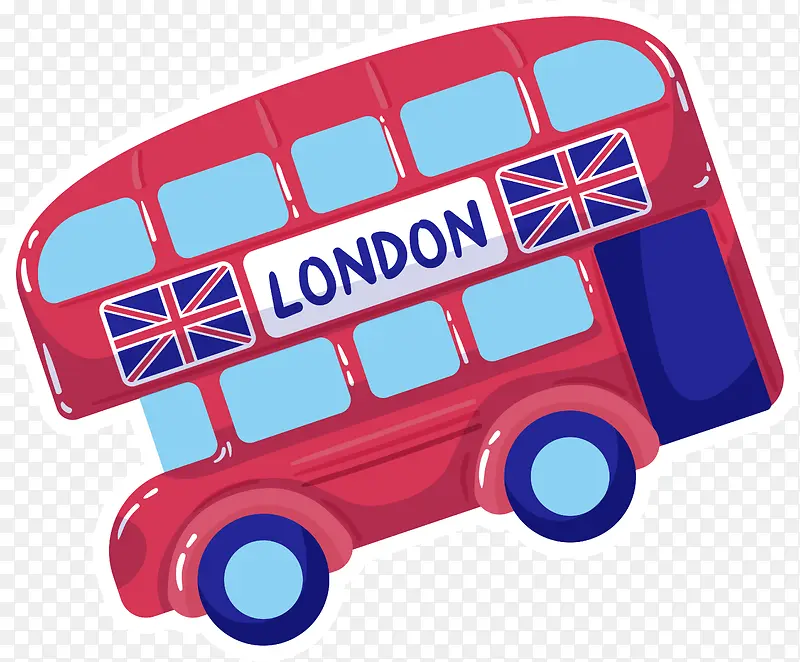 粉色英国伦敦大巴车