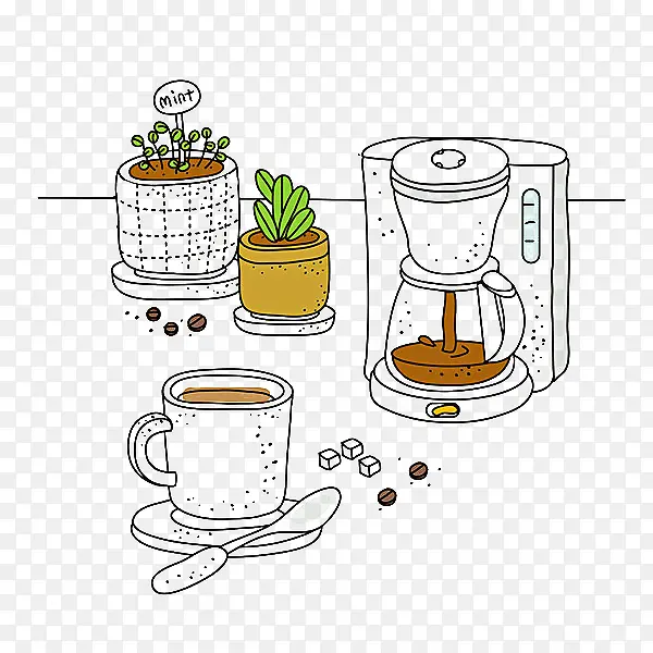 咖啡壶插画