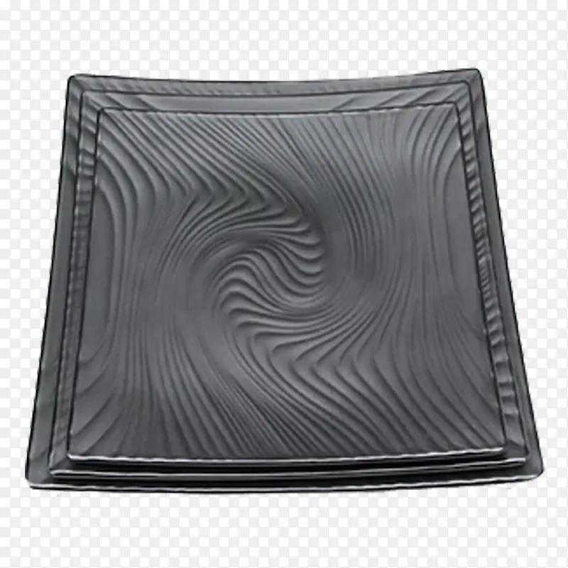 黑色方形底纹简约家用陶瓷盘子