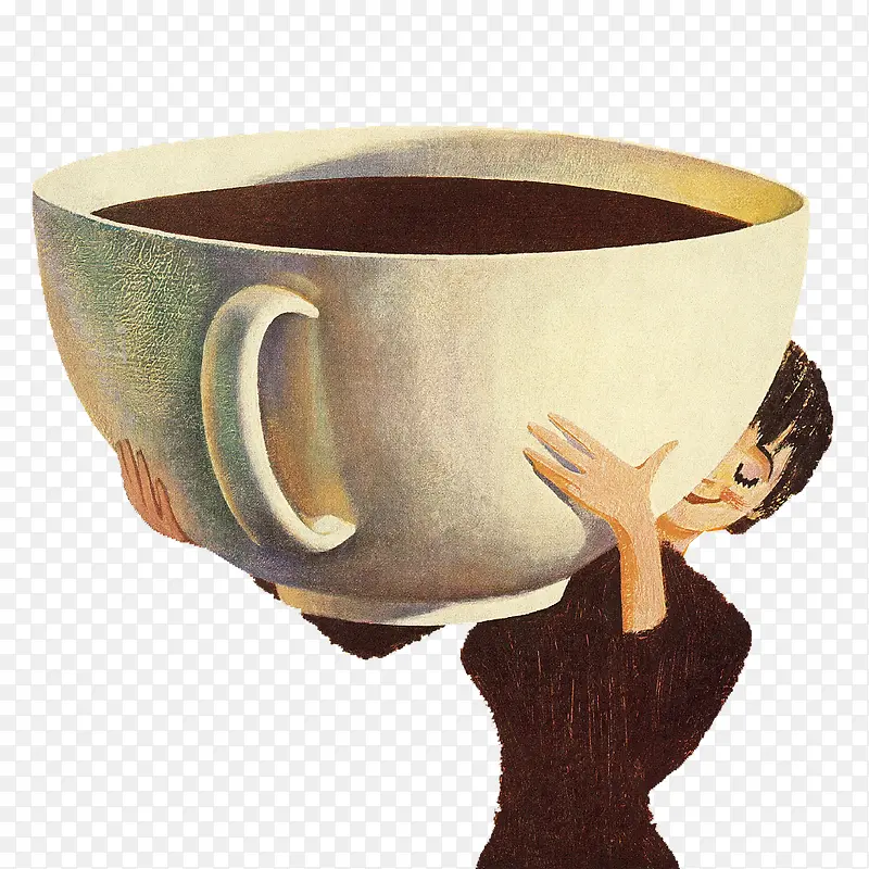 装饰插图喝咖啡的女士