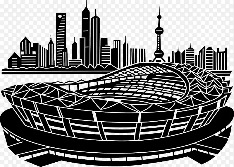 上海标志性建筑剪影