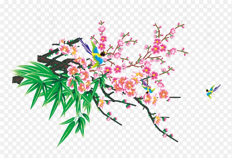 手绘桃花