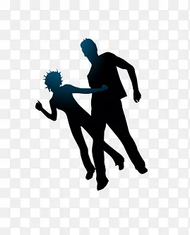 男女跳舞欢呼人剪影