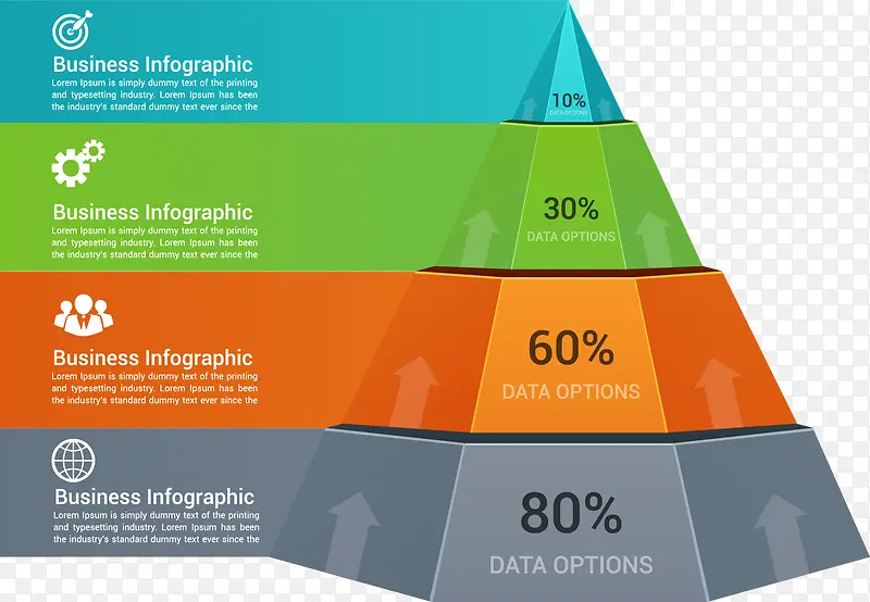 彩色金字塔图表