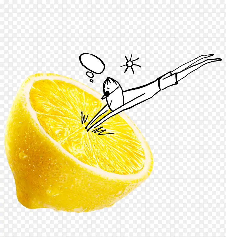 卡通手绘柠檬