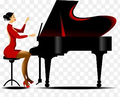 谈钢琴的女人