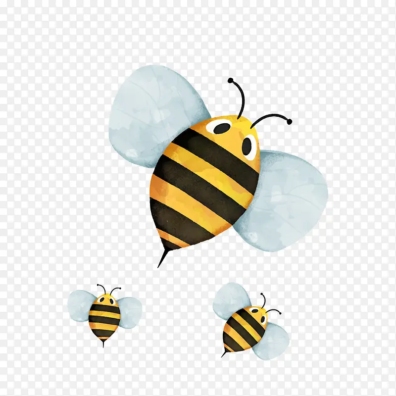 可爱黄色蜜蜂矢量图