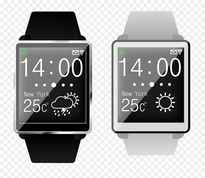 黑白两款智能手表图片