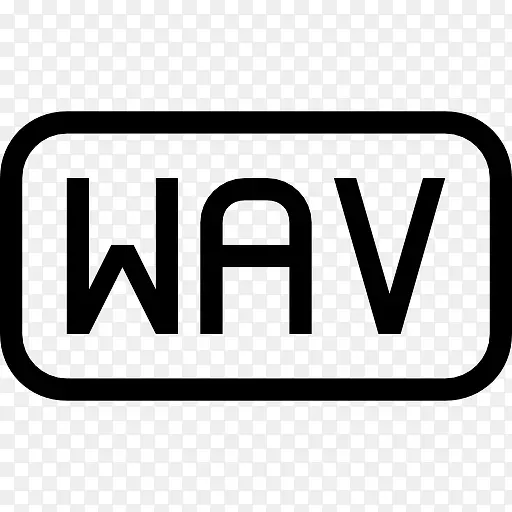 wav文件类型的圆角矩形概述界面符号图标