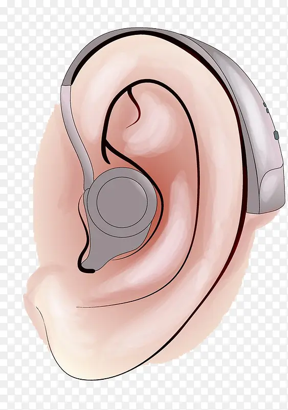 戴助听器的耳朵