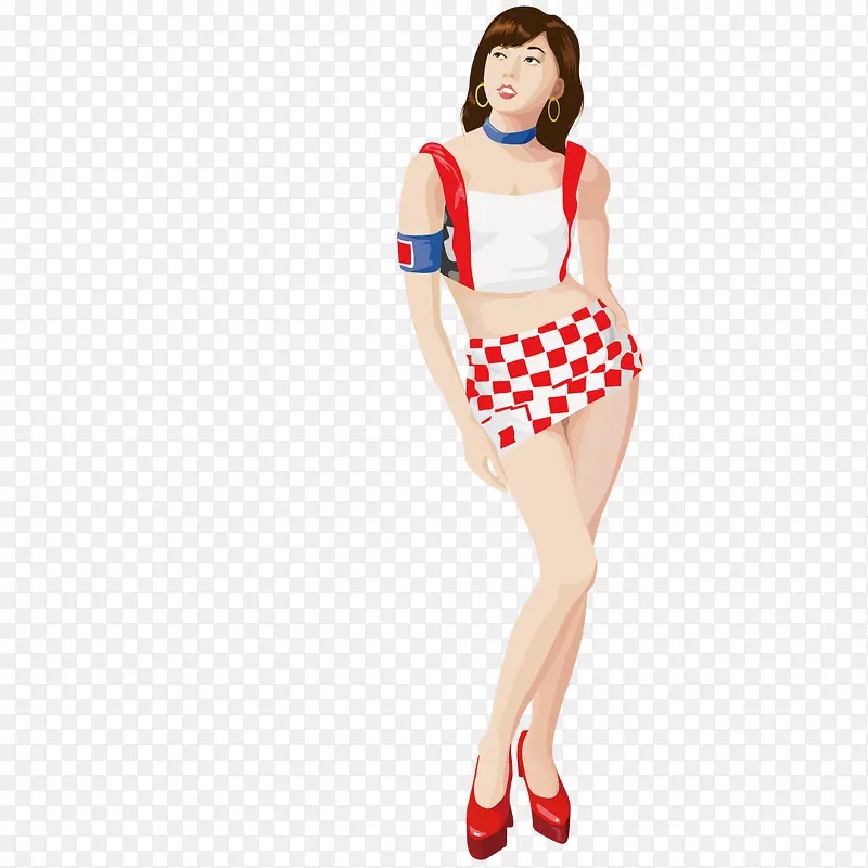 穿超短裤的性感美女