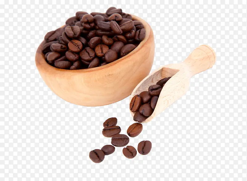 木碗咖啡豆