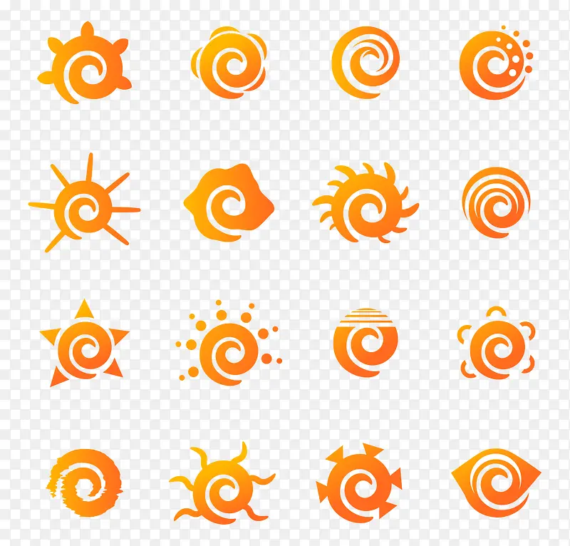 太阳标志模板设计元素