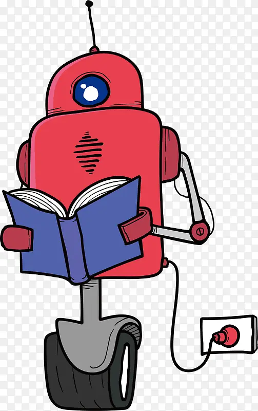 看书充电的机器人