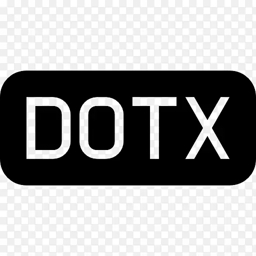 dotx文件圆角矩形黑色固体界面符号图标