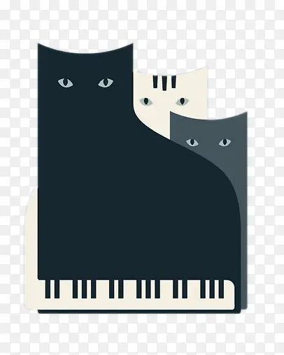 黑猫白猫灰猫与钢琴