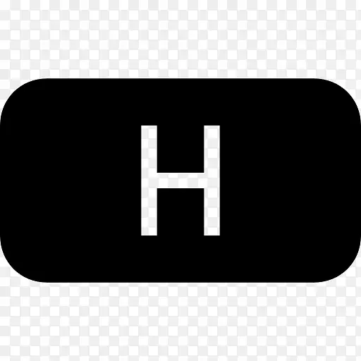 h文件类型的圆形黑色矩形界面符号图标