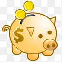 黄色猪猪存钱罐