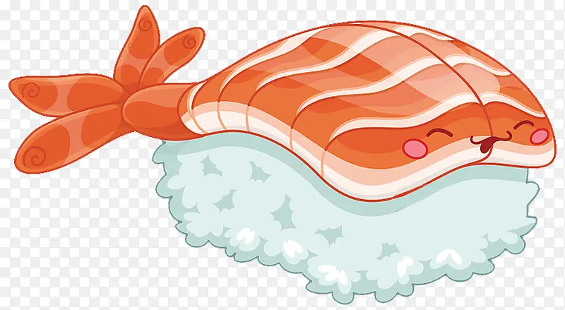 甜虾寿司可爱插图