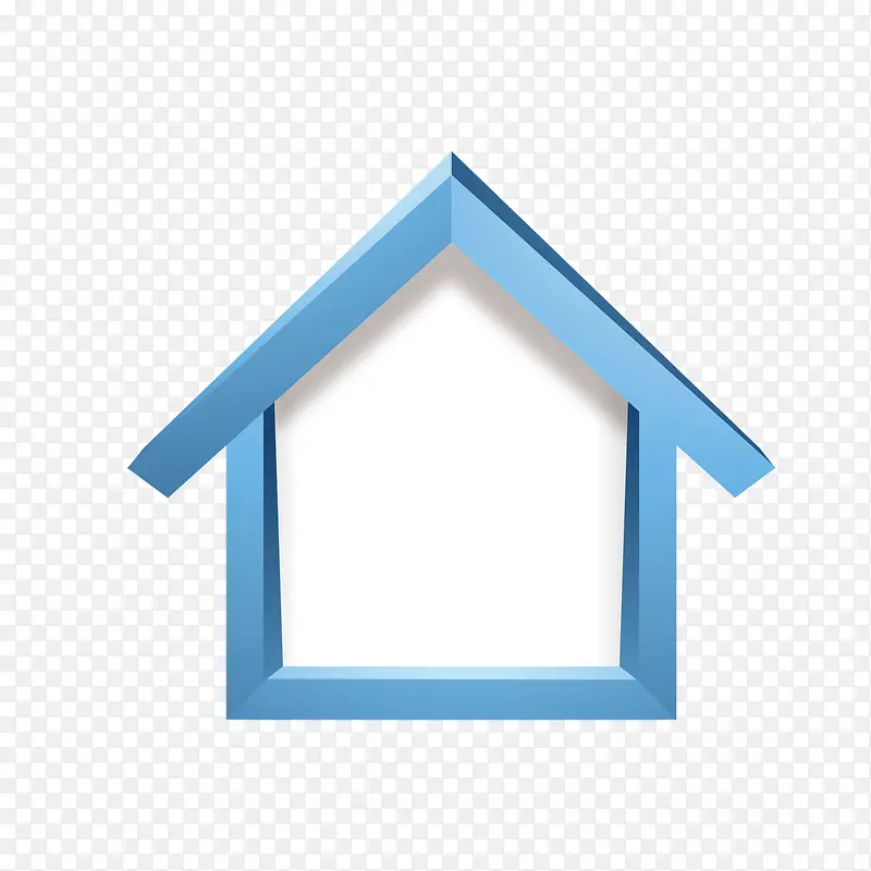 蓝色立体房子