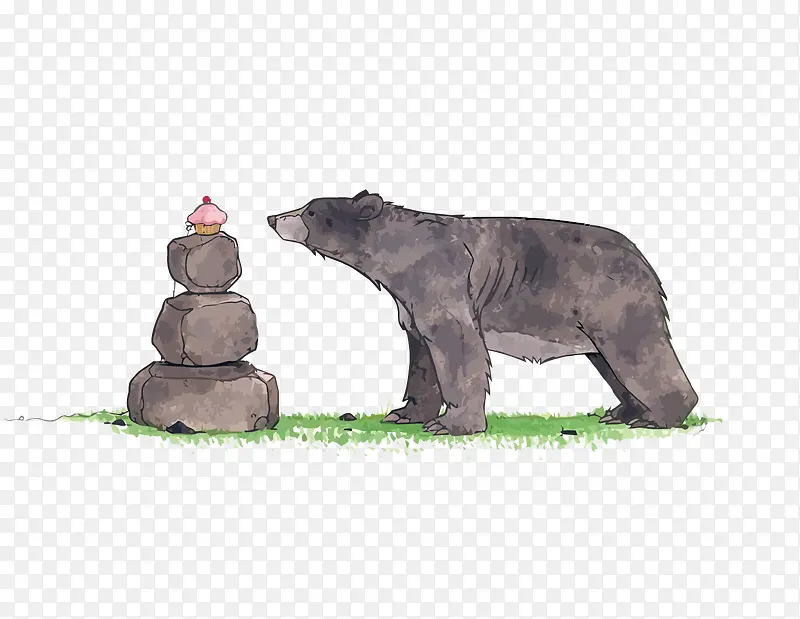 矢量石头和熊