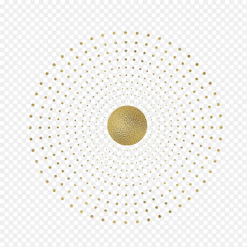 金色发射形圆点