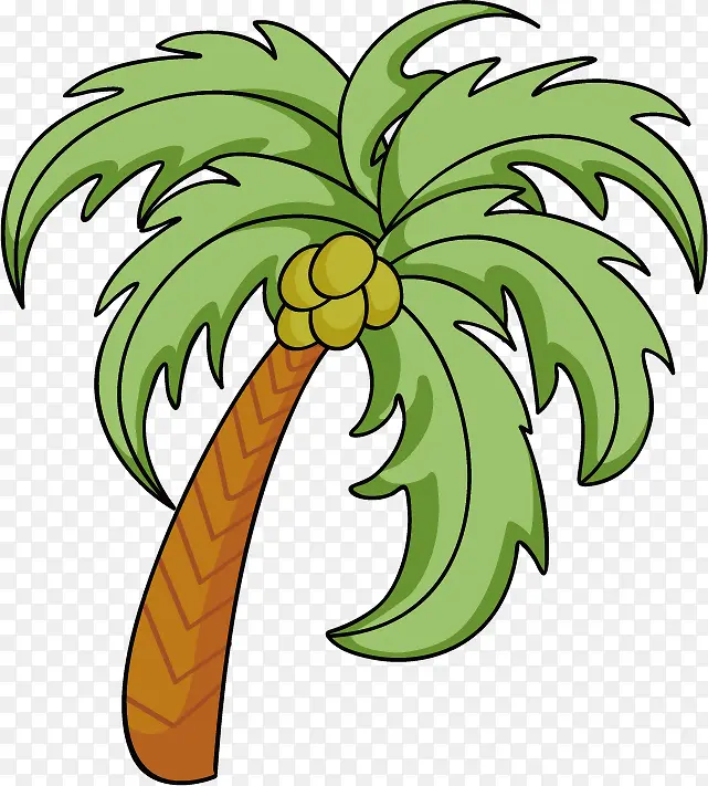 矢量卡通椰子树
