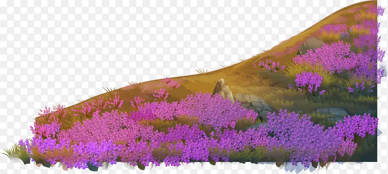 薰衣草地矢量紫色梦幻素材植物