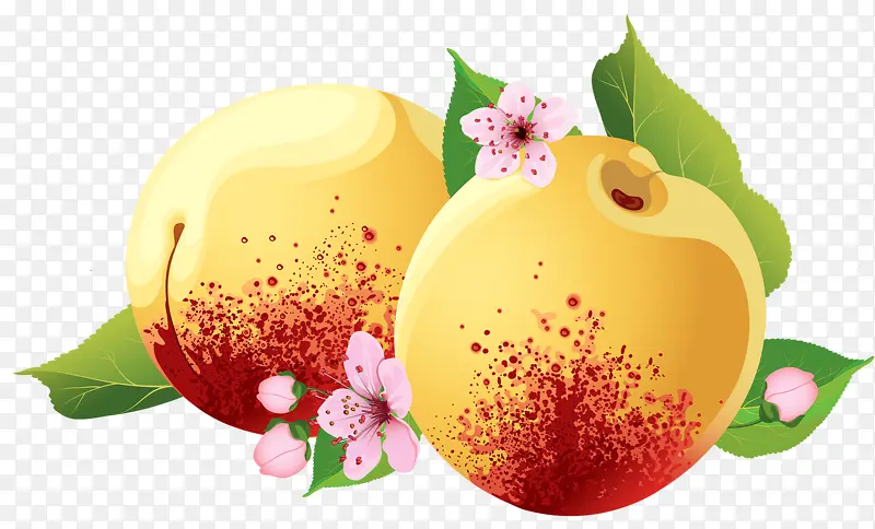 手绘桃子