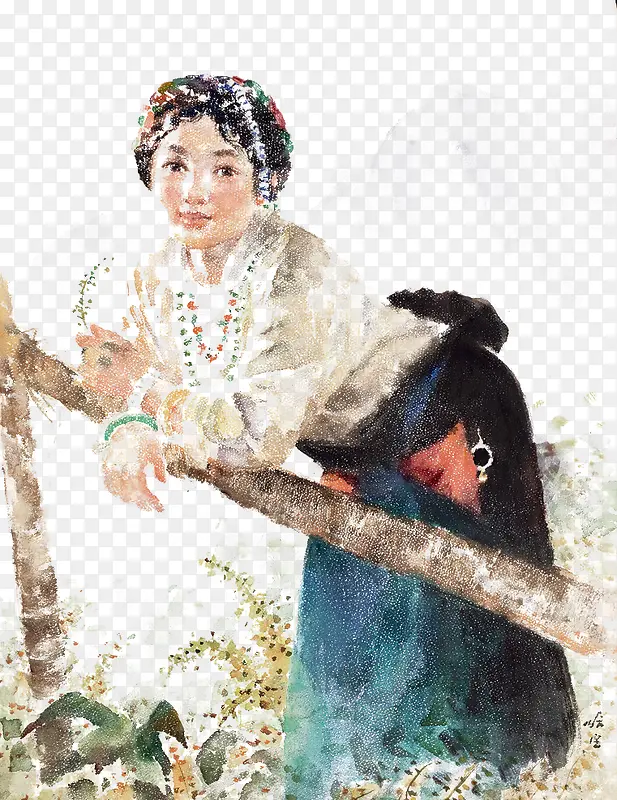 依栏的藏族少女