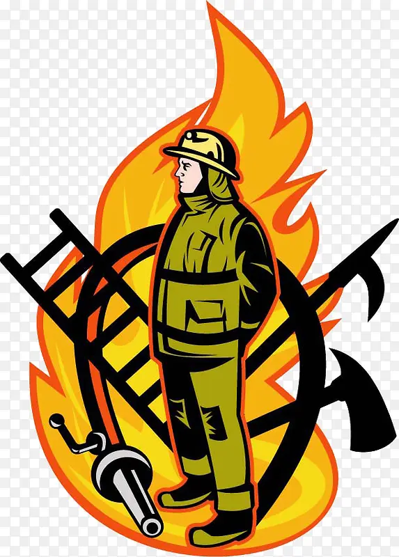 卡通消防员图标