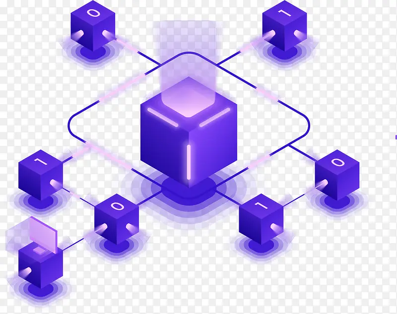 2.5D商务紫色图表矢量插画