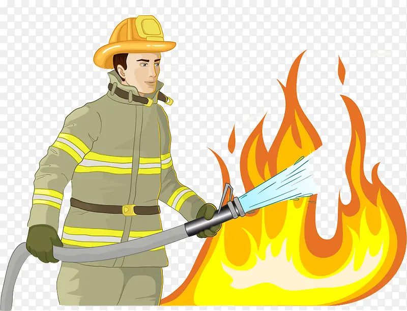 消防员灭火
