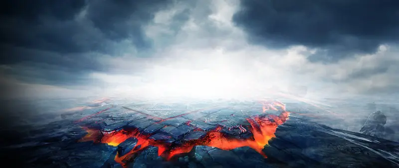 火山爆发海报背景