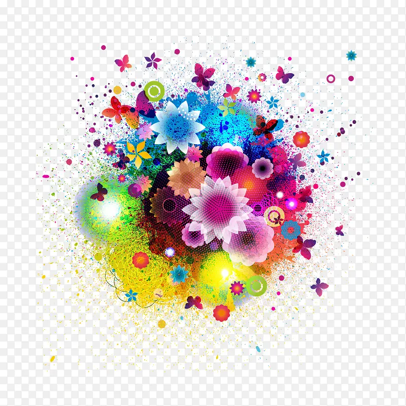 花团锦绣彩色纹理图案