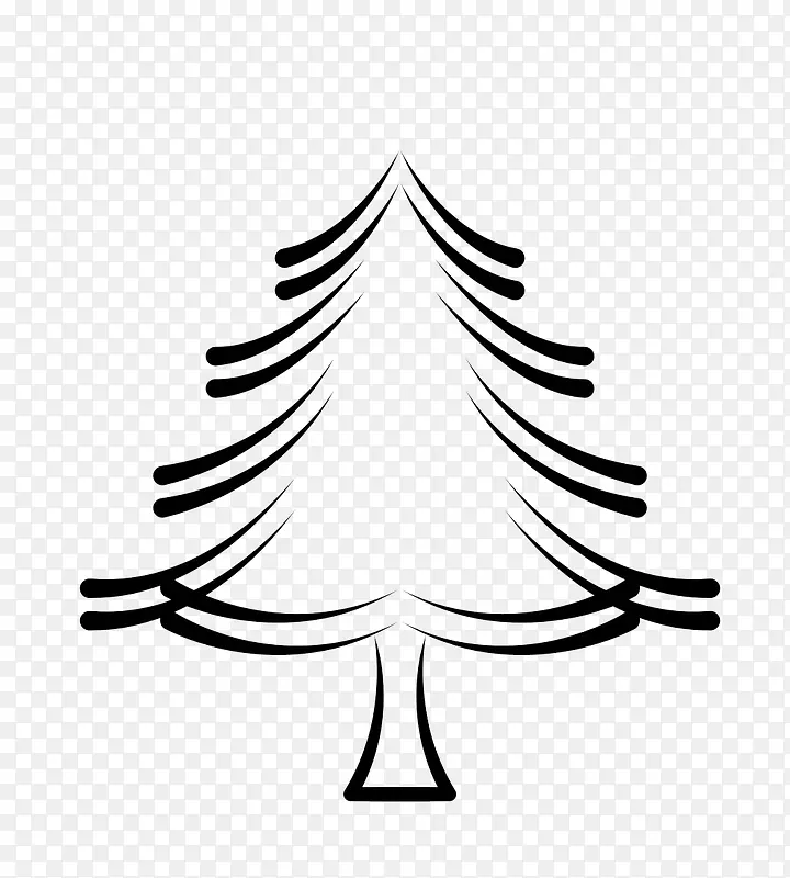 黑白线条圣诞树
