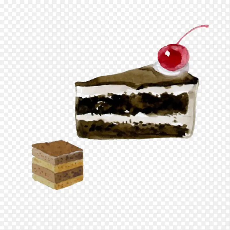 手绘插画巧克力甜品