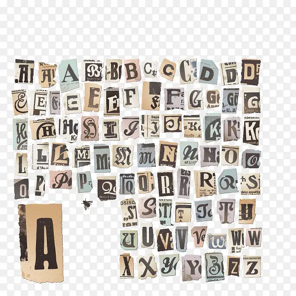 数字字母 报纸字体 复古风格